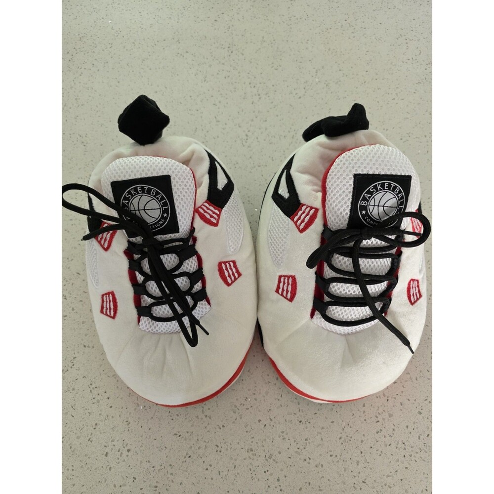 Basketball Sneaker Slippers House Floor Slides Size 10 Indoor Competition White
